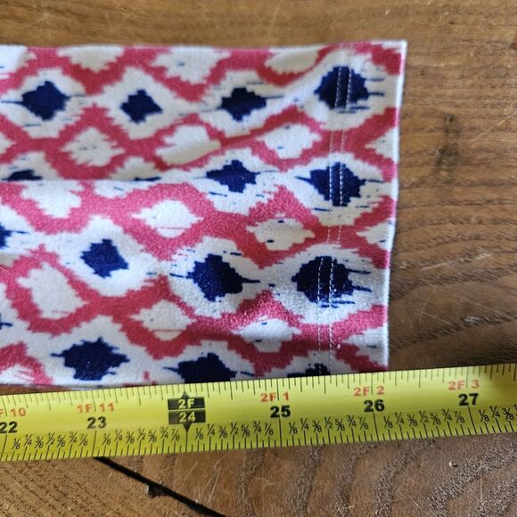 LuLaRoe Leggings Pink Blue White One Size OS Tall And Curvy - Picture 6 of 6